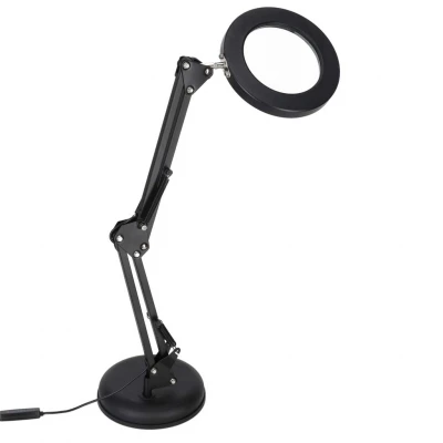 KIK KX2987 Multifunkční kosmetická lampa s lupou 12W, USB, černá