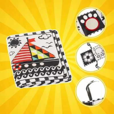 Kruzzel 26461 Senzorická kontrastní kniha pro miminka 0+