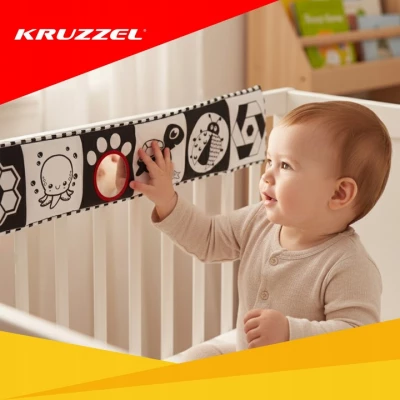 Kruzzel 26461 Senzorická kontrastní kniha pro miminka 0+