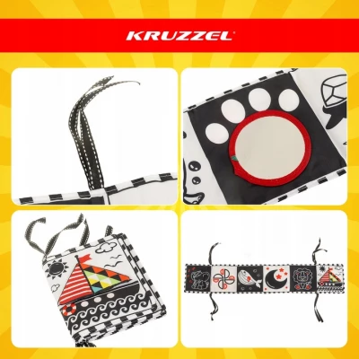 Kruzzel 26461 Senzorická kontrastní kniha pro miminka 0+