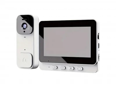 Verk 27624 Bezdrátový WiFi video zvonek s kamerou a monitorem, bílý