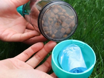 Verk 19500 Přenosný dávkovač vody a krmiva pro domácí mazlíčky, růžový