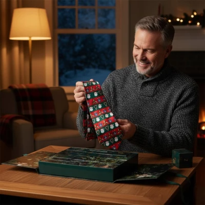 ISO Adventní kalendář pro muže 2025, zeleno-zlatý