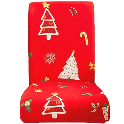 APT DA316A Elastický vianočný poťah na stoličky, červený