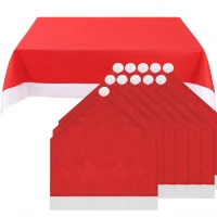 Verk 26092 Vánoční potahy na židli 6x Santa Claus + ubrus, červené
