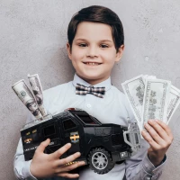 MalPlay Dětská auto kasička na ukládání peněz pomocí hesla a otisku prstu