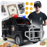 MalPlay Dětská auto kasička na ukládání peněz pomocí hesla a otisku prstu