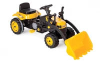 MalPlay Dětský šlapací traktor s přední lžící XXL, žlutý
