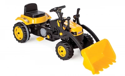 MalPlay Dětský šlapací traktor s přední lžící XXL, žlutý