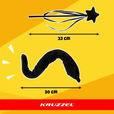 Kruzzel 26745 Karnevalový kostým kočka 3 - 10 let, 7-dílný 