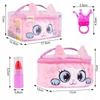 MalPlay Dětská kosmetická sada v plyšové taštičce, růžová kočička