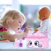 MalPlay Dětská kosmetická sada v plyšové taštičce, růžová kočička