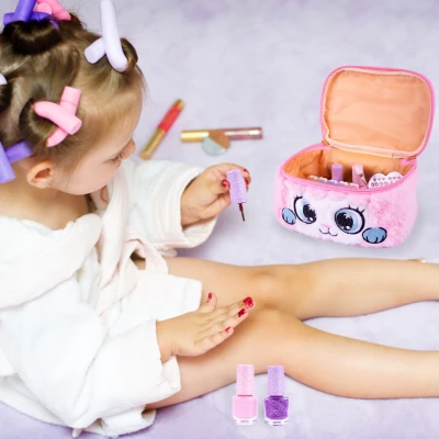 MalPlay Dětská kosmetická sada v plyšové taštičce, růžová kočička