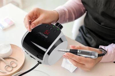 MalTec Bruska na nehty s nástavci, 35000 rpm, 68W, ND-3, bílá
