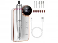 MalTec Bruska na nehty s nástavci, 35 000 rpm, 24W, ND-6, stříbrná