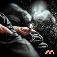 MalTec Bruska na nehty s nástavci, 35 000 rpm, 24W, ND-6, stříbrná