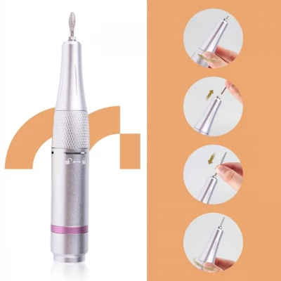 MalTec Bruska na nehty s nástavci, 35 000 rpm, 24W, ND-6, stříbrná