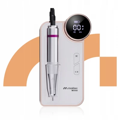 MalTec Bruska na nehty s nástavci, 35 000 rpm, 24W, ND-6, stříbrná