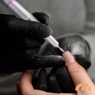 MalTec Bruska na nehty s nástavci, 35 000 rpm, 24W, ND-6, stříbrná