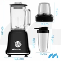 MalTec Stolní mixér 1800W, 1,6L, 4 v 1, černý