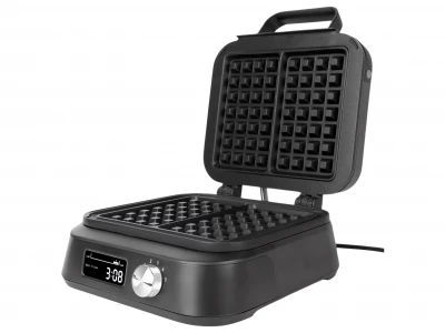 MalTec Vaflovač s regulací teploty, LCD displej, 2200W, černý