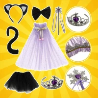 Kruzzel 26474 Karnevalový kostým kočičí princezna 3 - 10 let, 7-dílný 