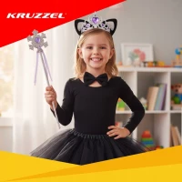 Kruzzel 26474 Karnevalový kostým kočičí princezna 3 - 10 let, 7-dílný 