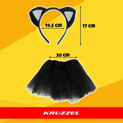 Kruzzel 26474 Karnevalový kostým kočičí princezna 3 - 10 let, 7-dílný 