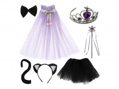 Kruzzel 26474 Karnevalový kostým kočičí princezna 3 - 10 let, 7-dílný 