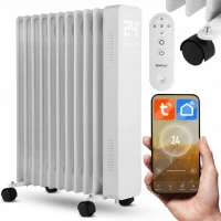 MalTec Olejový radiátor s WiFi, ProOil 2500 W, 11 žeber, bílý