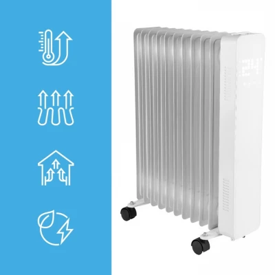 MalTec Olejový radiátor s WiFi, ProOil 2500 W, 11 žeber, bílý