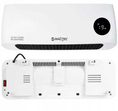 MalTec PT3800Wt Nástenný teplovzdušný ventilátor, 2000 W, biely