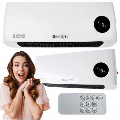 MalTec PT3800Wt Nástenný teplovzdušný ventilátor, 2000 W, biely