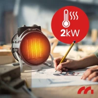 MalTec Teplovzdušný ventilátor PTC Inferno 4000, 2 kW, černý
