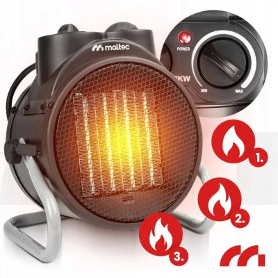 MalTec Teplovzdušný ventilátor PTC Inferno 4000, 2 kW, černý