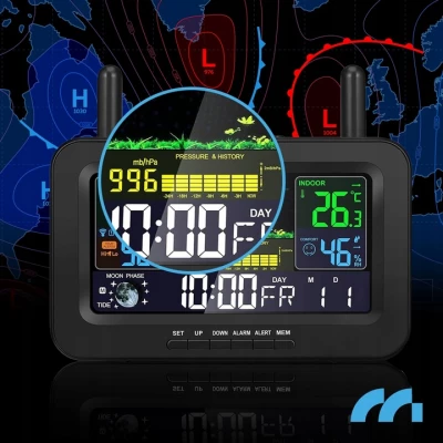MalTec Meteorologická stanice s barevným displejem, černá