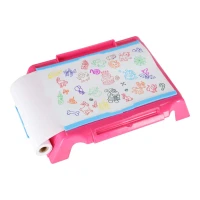 KIK KX2933 Dětský projektor – kreslící stolík se šablonami a fixami, růžová