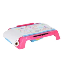 KIK KX2933 Dětský projektor – kreslící stolík se šablonami a fixami, růžová