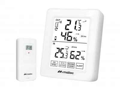 MalTec Meteorologická stanice s venkovním senzorem, bílá