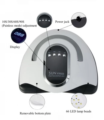 KIK KX3065 UV/LED lampa na nehty SUN X10 MAX - 280 W
