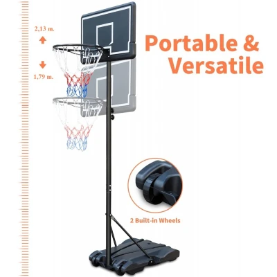 eCa AR13 Nastaviteľný basketbalový kôš na kolieskach 179 - 213 cm