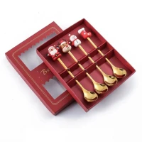 eCa LYZ4 Luxusná sada vianočných lyžičiek, 4 ks