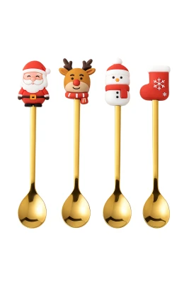 eCa LYZ4 Luxusná sada vianočných lyžičiek, 4 ks