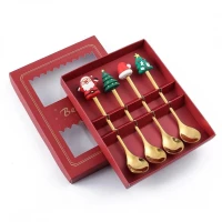 eCa LYZ3 Luxusná sada vianočných lyžičiek, 4 ks