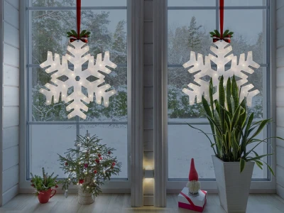 Verk 26097 Vánoční závěsná LED Sněhová vločka 40 cm, 35 LED, teplá bílá