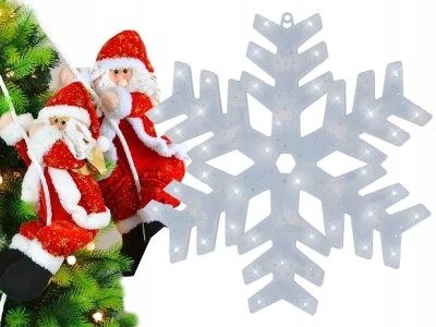 Verk 26097 Vánoční závěsná LED Sněhová vločka 40 cm, 35 LED, teplá bílá