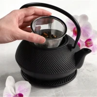 Pronett XJ5906 Liatinový čajník so sitkom 800 ml, čierny