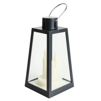 eCa LAMP55 Dekorační LED lucerna se svíčkami 22 cm, černá