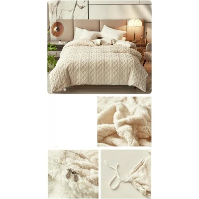 eCa KOC14K Super měkká XL plyšová deka, 180 x 220 cm, krémová