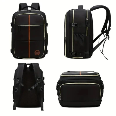 eCa PL179 Elegantní cestovní batoh / kabinové zavazadlo, 25 l, 42 x 28 x 21 cm, černá